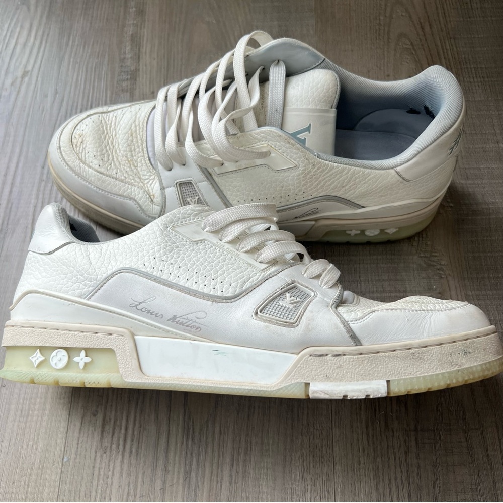 LOUIS VUITTON MEN’S LV TRAINER ‘#54 WHITE’ SNEAKERS | Size UK 9